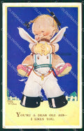 Mabel Lucie Attwell Valentine serie 3787 PIEGHINE SLIGHT CREASES postcard TC0679 – fronte