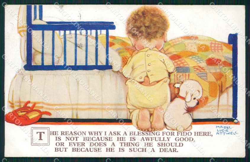 Mabel Lucie Attwell Valentine serie 1764 cartolina vintage postcard TC0687 – fronte