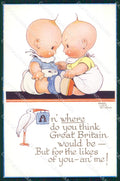 Mabel Lucie Attwell Valentine serie 813 Twins Stork cartolina postcard TC0692 – fronte
