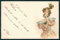Artist Signed Lady Art Nouveau Viennoise serie II 14 cartolina TC0704 – fronte