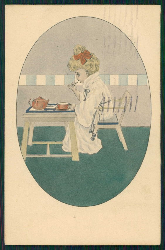 Artist Signed Children Girls serie 932 cartolina TC0717 – fronte