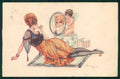 Artist Signed Cherubini Make up Fashion Lady serie 997-6 PIEGHE cartolina TC0732 – fronte
