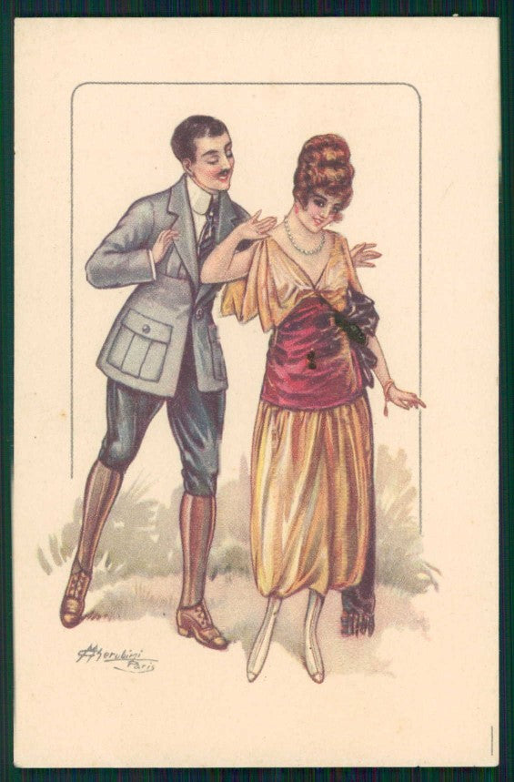 Artist Signed Cherubini Couple serie 402-6 cartolina TC0773 – fronte