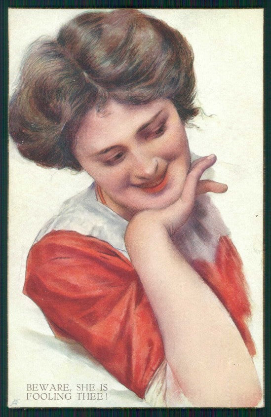 Artist Signed Glamour Fashion Lady serie 22 86-4 cartolina TC0783 – fronte