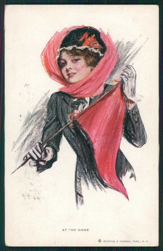 Artist Signed Glamour Fashion Lady Reinthal Newman serie 133 cartolina TC0810 – fronte