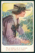 Artist Signed Santino Glamour Fashion Lady serie 138-4 cartolina TC0881 – fronte