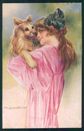 Artist Signed Santino Lady dog serie 134-1 cartolina TC0898 – fronte