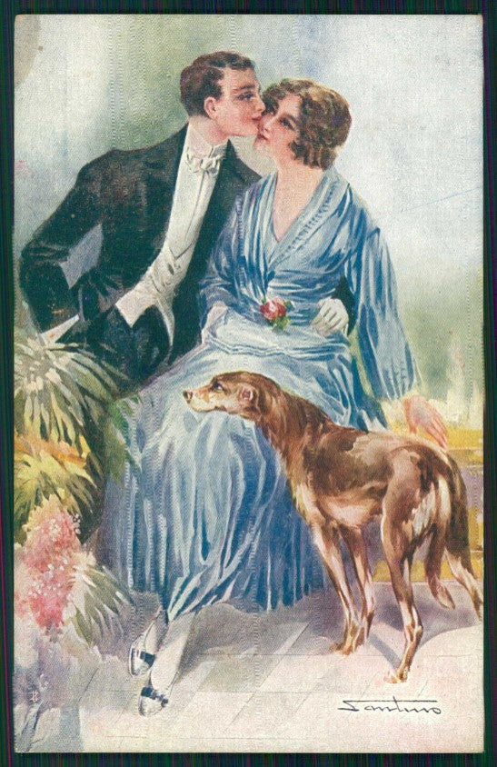 Artist Signed Santino Romantic Couple SERIE 132-1 ABRASA cartolina TC0899 – fronte