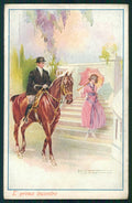 Artist Signed Santino Horse Romantic Couple serie 397 cartolina TC0901 – fronte