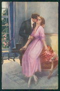 Artist Signed Santino Kiss Romantic Couple serie 167-3 PIEGA cartolina TC0904 – fronte