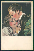 Artist Signed Pinochi Romantic Couple SERIE 145 PIEGHINE cartolina TC0918 – fronte
