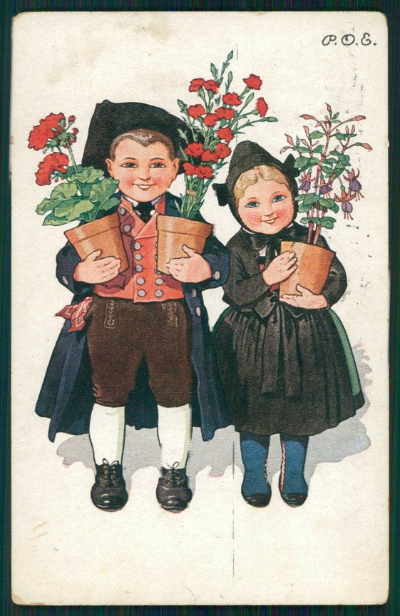 Artist Signed P.O.E. Children serie 1558 cartolina TC0936 – fronte
