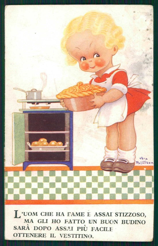 Artist Signed Vera Petersen Girl serie 2708 ABRASA cartolina TC0955 – fronte