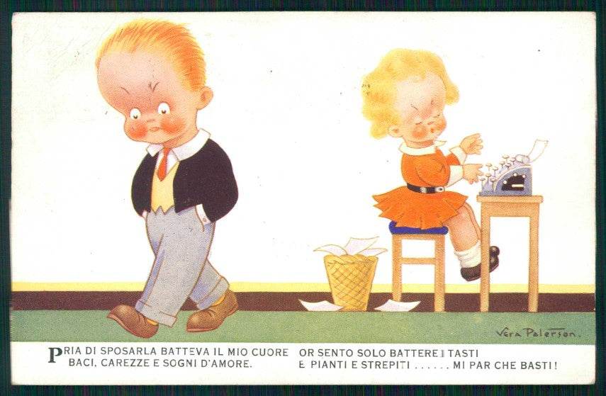 Artist Signed Vera Petersen Children serie 2681 cartolina TC0958 – fronte