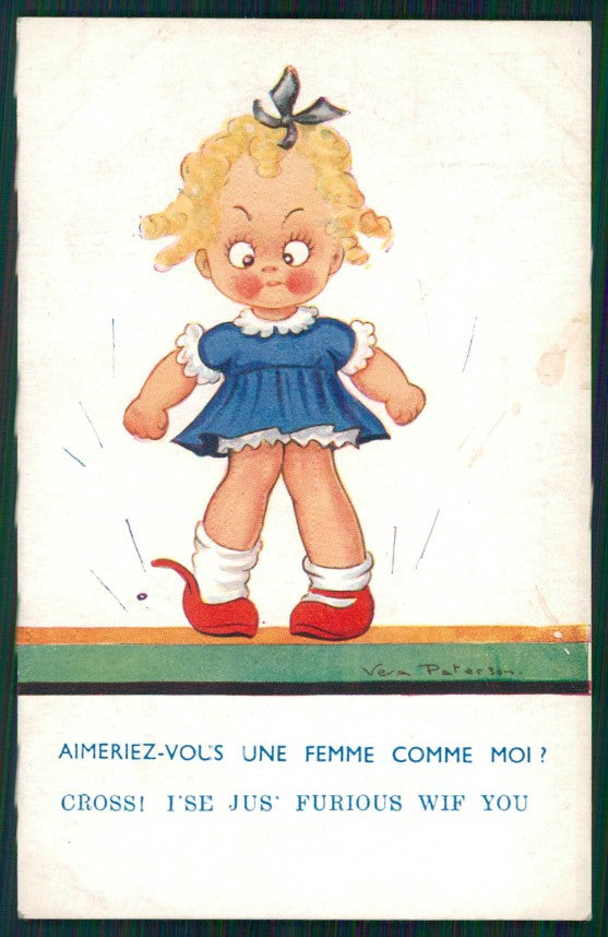 Artist Signed Vera Petersen Girl serie 270 ABRASA cartolina TC0959 – fronte