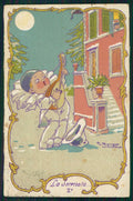 Artist Signed Piattoli Pierrot cartolina TC0962 – fronte