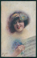Artist Signed Pagnotta Glamour Fashion Lady cartolina TC0967 – fronte