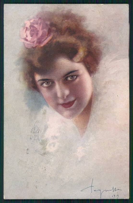 Artist Signed Pagnotta Glamour Fashion Lady serie 288 cartolina TC0969 – fronte