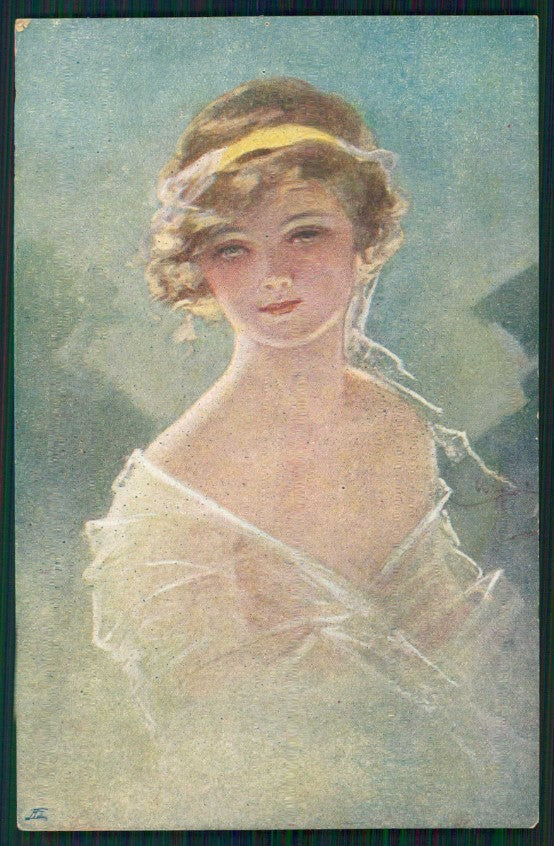 Artist Signed W. H. Braun Glamour Fashion Lady serie XV-6 cartolina TC0970 – fronte