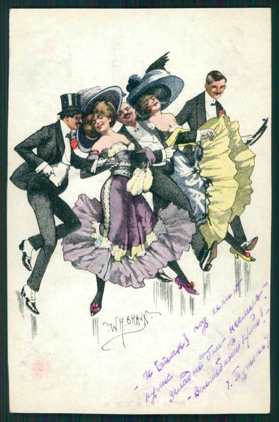 Artist Signed W. H. Braun Couple serie 22-18 ABRASA cartolina TC0971 – fronte