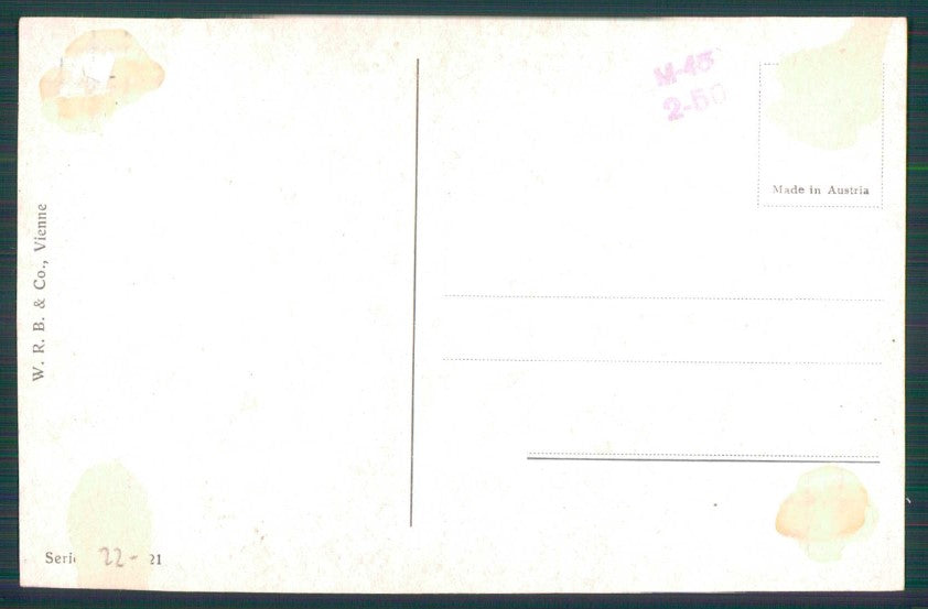 Artist Signed W. H. Braun Couple serie 22-18 ABRASA cartolina TC0971 – retro