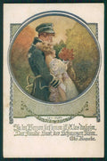 Artist Signed W. H. Braun Romantic Couple PIEGHINE cartolina TC0977 – fronte