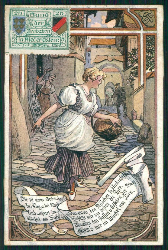 Artist Signed W. H. Braun Lady ABRASA cartolina TC0978 – fronte