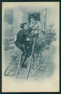 Artist Signed W. H. Braun Romantic Couple cartolina TC0980 – fronte