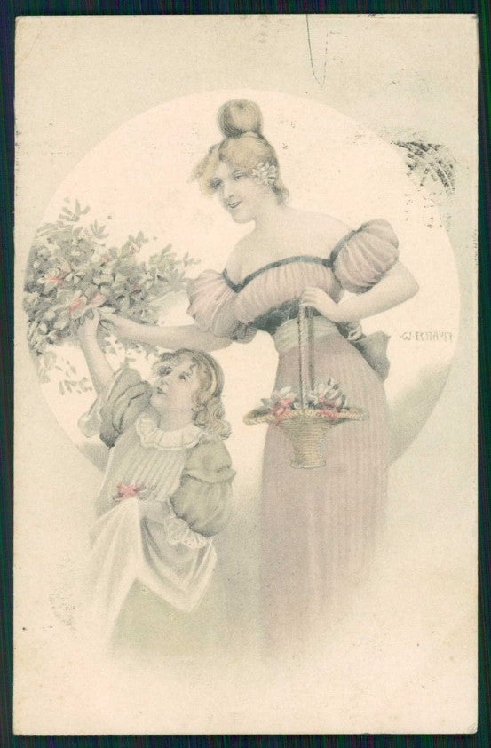 Artist Signed W. H. Braun Viennoise serie 606 PIEGHINA cartolina TC0981 – fronte