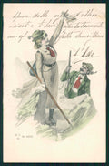 Artist Signed W. H. Braun Viennoise Alpinist Couple cartolina TC0985 – fronte