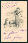 Artist Signed W. H. Braun Viennoise Skiing Lady cartolina TC0987 – fronte