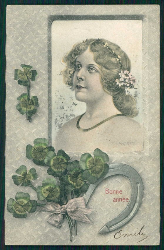 Artist Signed W. H. Braun Viennoise Lady serie 331 cartolina TC0989 – fronte