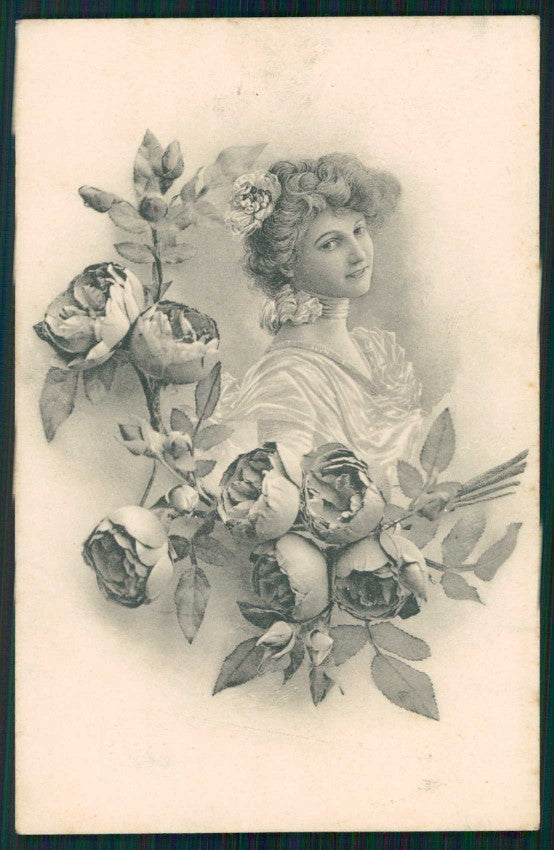 Artist Signed W. H. Braun Viennoise Lady cartolina TC0991 – fronte