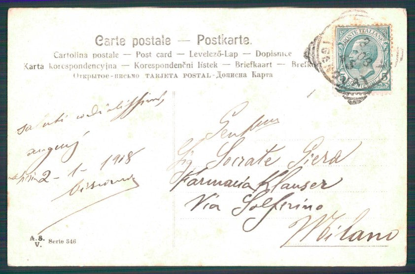 Artist Signed W. H. Braun Viennoise 346 PIEGA cartolina TC0992 – retro