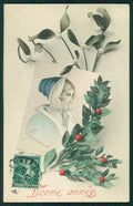 Artist Signed W. H. Braun Viennoise Lady serie 382 PIEGHINA cartolina TC0996 – fronte