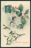 Artist Signed W. H. Braun Viennoise Lady serie 382 PIEGHINE cartolina TC0997 – fronte