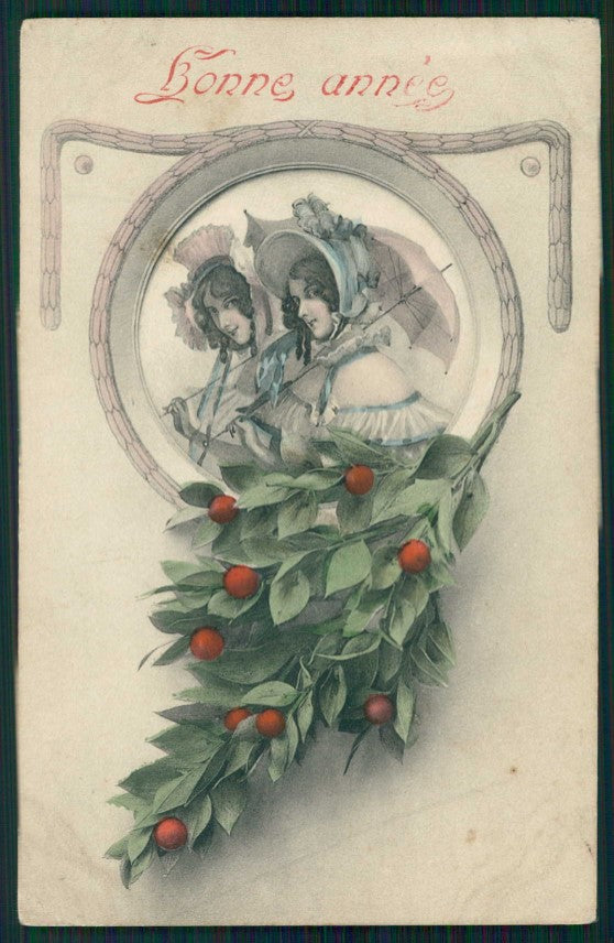 Artist Signed W. H. Braun Viennoise Lady serie 381 cartolina TC0999 – fronte