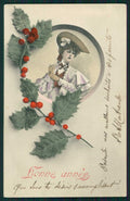 Artist Signed W. H. Braun Viennoise Lady serie 380 cartolina TC1000 – fronte
