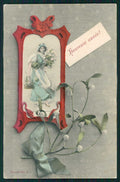 Artist Signed W. H. Braun Viennoise Lady serie 350 cartolina TC1001 – fronte
