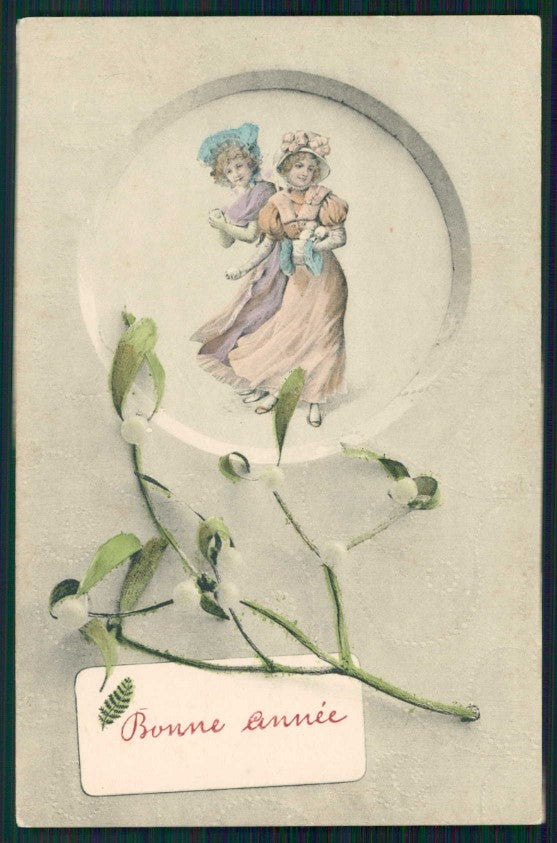 Artist Signed W. H. Braun Viennoise Lady serie 347 cartolina TC1002 – fronte