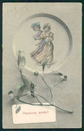 Artist Signed W. H. Braun Viennoise Lady serie 347 cartolina TC1003 – fronte