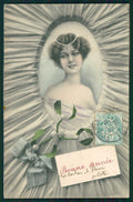 Artist Signed W. H. Braun Viennoise Lady serie 332 cartolina TC1005 – fronte