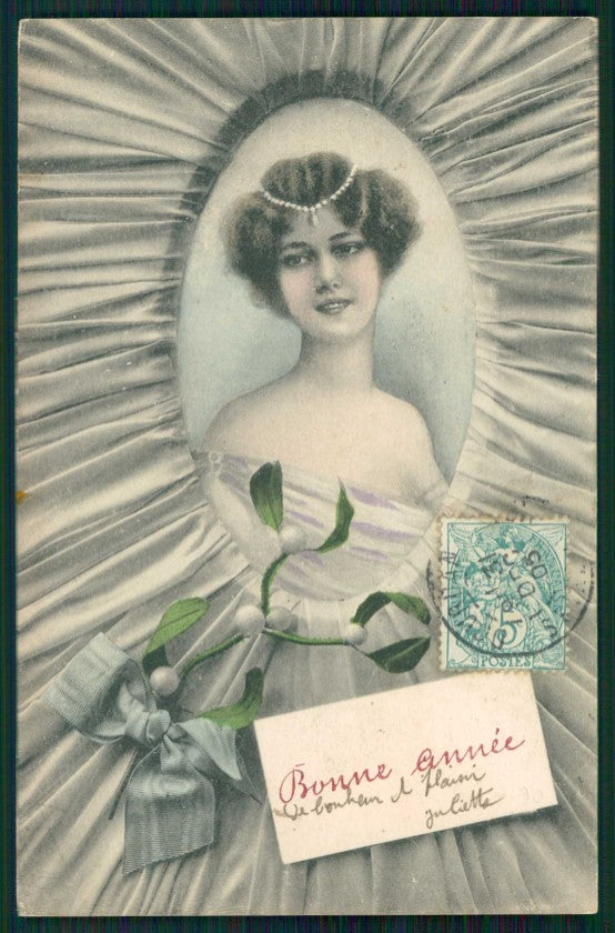 Artist Signed W. H. Braun Viennoise Lady serie 332 cartolina TC1005 – fronte