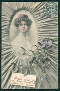 Artist Signed W. H. Braun Viennoise Lady serie 332 cartolina TC1006 – fronte