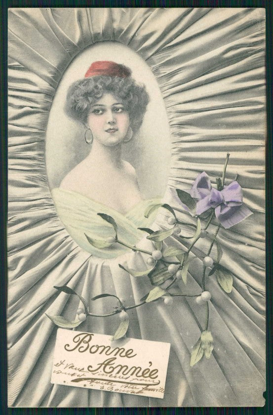 Artist Signed W. H. Braun Viennoise Lady serie 332 cartolina TC1007 – fronte