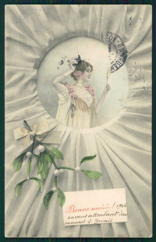 Artist Signed W. H. Braun Viennoise Lady serie 332 cartolina TC1008 – fronte