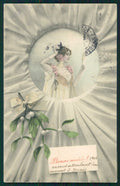 Artist Signed W. H. Braun Viennoise Lady serie 332 cartolina TC1008 – fronte