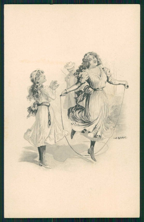 Artist Signed W. H. Braun Viennoise Girls cartolina TC1011 – fronte