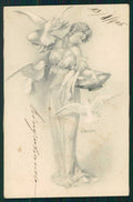 Artist Signed W. H. Braun Viennoise Lady cartolina TC1012 – fronte