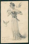 Artist Signed W. H. Braun Viennoise Lady cartolina TC1013 – fronte